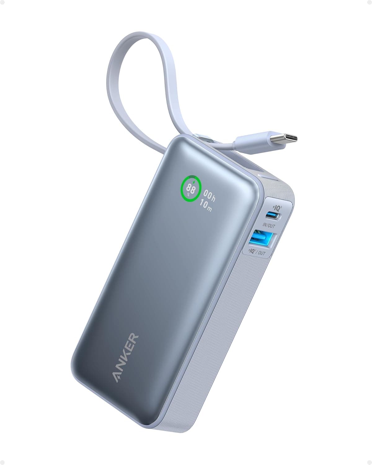 Anker Nano Power Bank 10000mAh Built-in USB-C Cable 30W